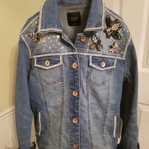 Rhinestone embellished denim Jacket
